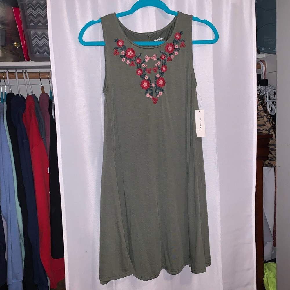 olive green francescas mini dress